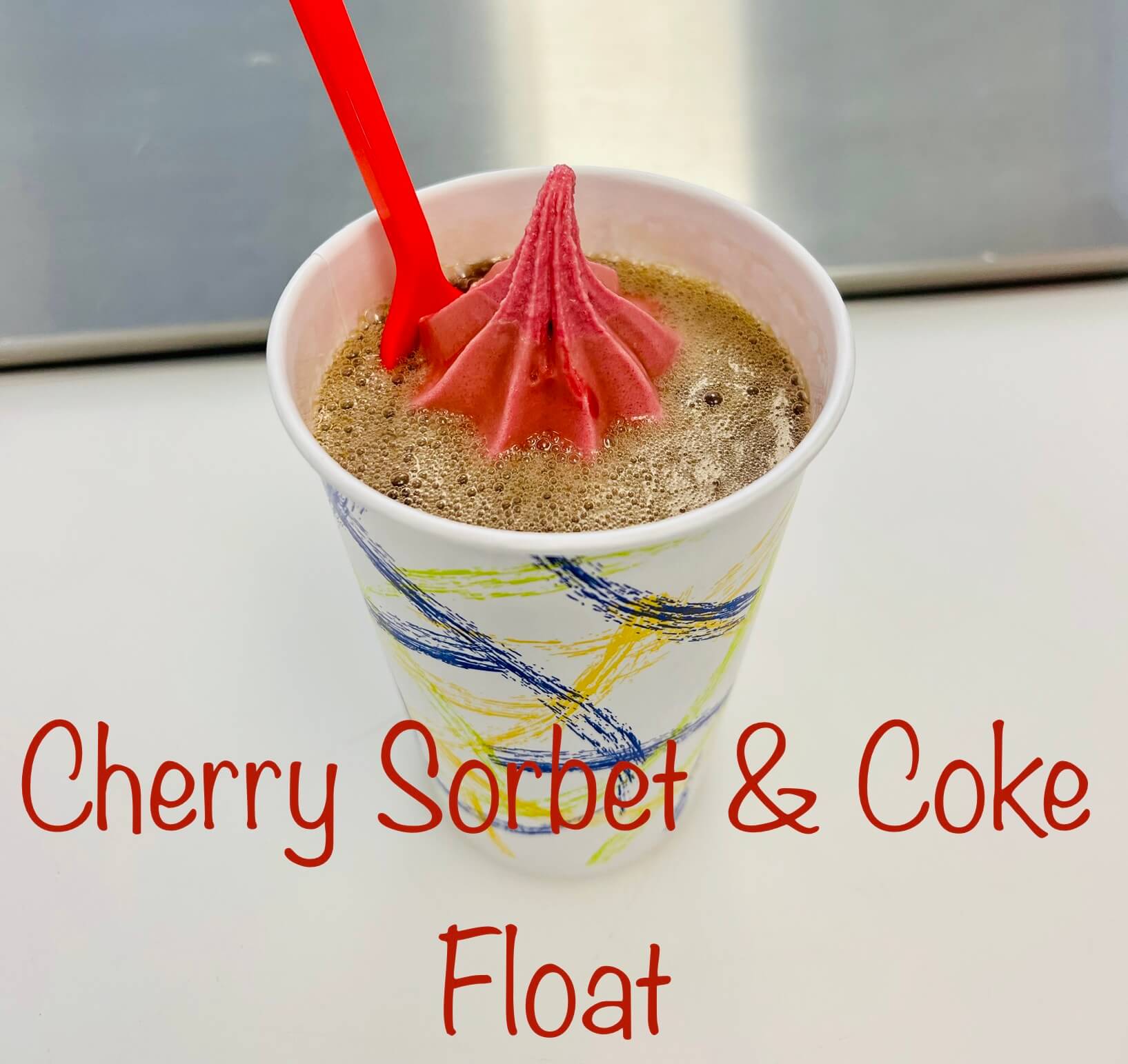 cherry sorbet and coke float